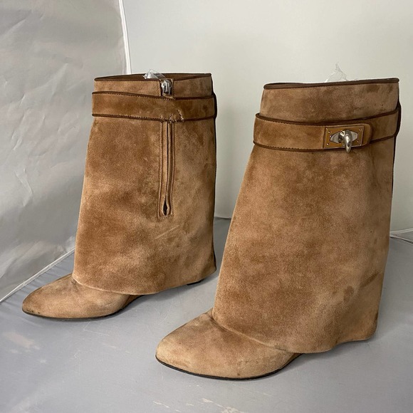 Givenchy Shark Tooth Foldover Wedge Boots 10 - Picture 7 of 14